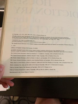 VTG 1973 The Random House Dictionary of the English Language Unabridged Edition 4