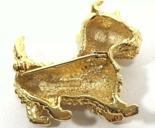 Vintage Crown Trifari Gold Tone Scottie Dog Pin Brooch 1948 Jewelry Pet 3