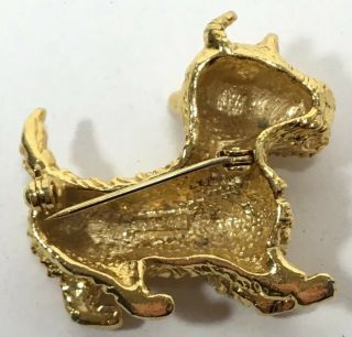 Vintage Crown Trifari Gold Tone Scottie Dog Pin Brooch 1948 Jewelry Pet 4