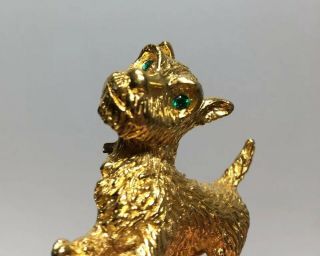 Vintage Crown Trifari Gold Tone Scottie Dog Pin Brooch 1948 Jewelry Pet 6