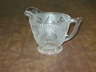 Vintage Clear Iris & Herringbone Sandwich Creamer Cup Jeannette Depression Glass 3