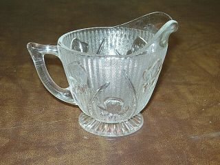 Vintage Clear Iris & Herringbone Sandwich Creamer Cup Jeannette Depression Glass 4