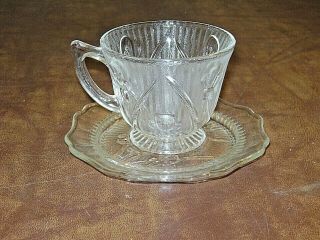 Vintage Clear Iris & Herringbone Sandwich Creamer Cup Jeannette Depression Glass 5
