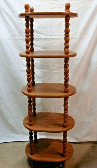 Vintage 5 Shelf Wood W/spindles Plant Stand / Curio Stand / Display Stand - 48 "