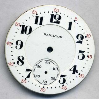 16 Size Hamilton 3 Foot Double Sunk Pocket Watch Dial