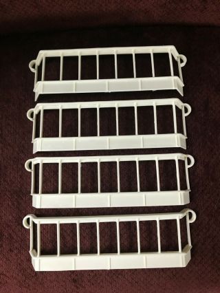 Vintage Little Tikes Blue Roof Dollhouse Replacement Set Of 4 White Railings