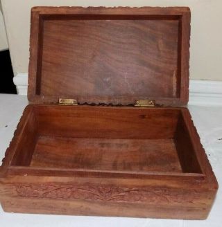Vintage Wicken Witch 3 Sisters Hand Carved ornate wooden Spell Potion Box 5