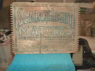 Vintage Searchlight Match Co.  Dove - Tailed Wooden Box End Piece Rugged 15 " X 11 "