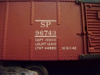 RARE VINTAGE LIONEL POSTWAR X6454 SOUTHERN PACIFIC SP LINES 96743 TRAIN BOXCAR 6