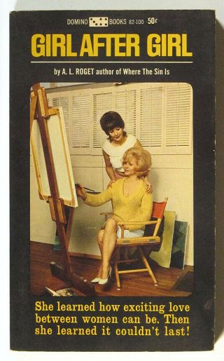 1965 A.  L.  Roget Girl After Girl Vintage Lesbian Pulp Fiction Paperback Fine
