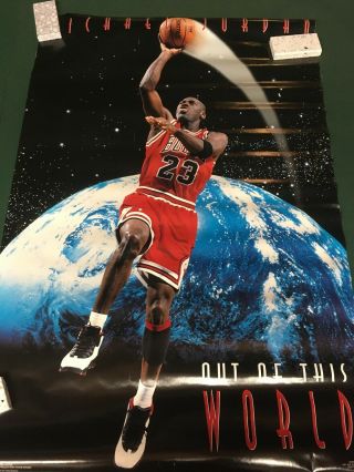 Vintage Michael Air Jordan Out Of This World Costacos Poster 1995 23 X 35 Bulls