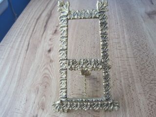 Vintage Solid Brass Tabletop Mini Easel Picture Photo Display Ornate Scroll 6.  5 "