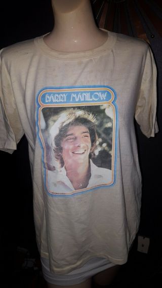 Authentic Vintage 1970s Barry Manilow Concert Tee Shirt,  1 1976 Ticket Stub
