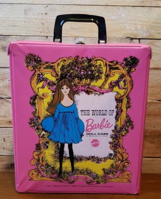 Vintage The World Of Barbie Doll Case Pink 1968