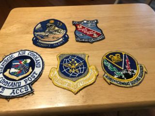 Vintage Set Of 5 Us Air Force Embroidered Patch - Strategic Air Command 1