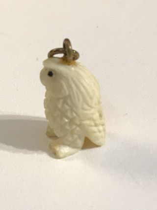 Vintage Carved Buffalo Bone Wise Old Owl Bird Charm Pendant for Necklace 4