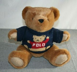 Vintage 1997 Ralph Lauren Polo Stuffed Plush Teddy Bear Brown Jointed Legs