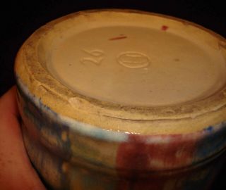 Vintage 1920s Hull Pottery Early Art 26 Multicolor Stoneware Cylinder Rings Vase 6