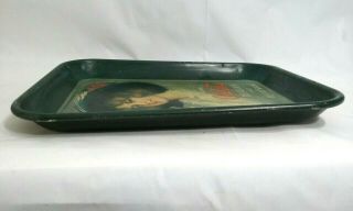 Drink Coca - Cola Delicious and Refreshing 1972 Vintage Metal Green Tray Hat Lady 2
