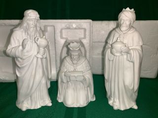 Home Interiors 5616 Large Nativity 3 Piece Three Kings/magi In White - Vintage