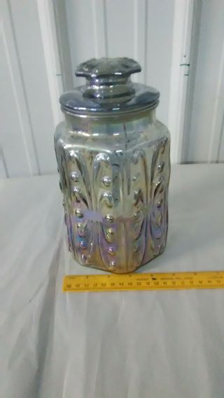 Vintage Le Smith Atterbury Scroll Iridescent Canister