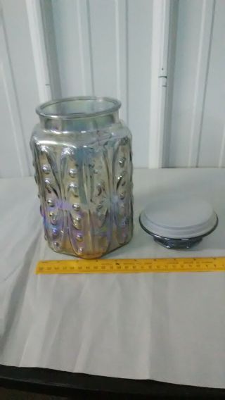 Vintage LE Smith Atterbury Scroll Iridescent Canister 2