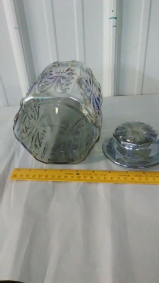 Vintage LE Smith Atterbury Scroll Iridescent Canister 3