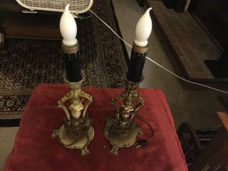 Vintage/antique Riddle Co Design Lamps Rare Cast Metal
