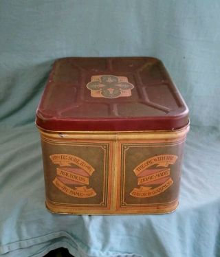 Vintage Heart Wheat Metal Bread Box With Hinged Lid 4