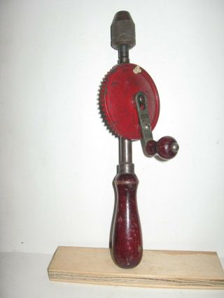 Vintage Hand Crank Eggbeater Type Drill - No Maker - Made In Usa - Good