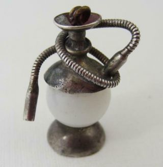 Vintage Silver & Stone/glass Hookah Water Pipe Charm