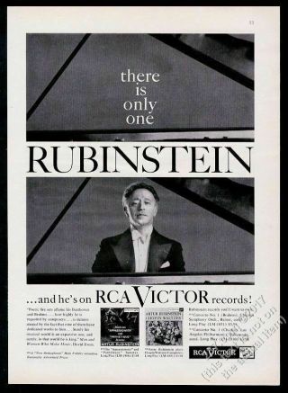 1956 Artur Rubinstein Photo At Piano Columbia Records Vintage Print Ad