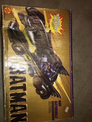 Vintage Toy Biz 1989 Batman Movie Batmobile Box VTG DC Comics No Rocket 3