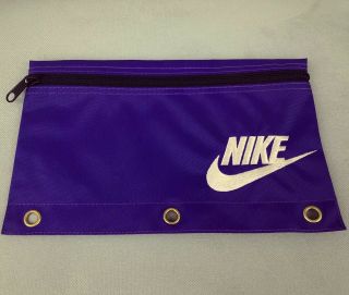 Vintage 1995 Nike Purple 3 Ring Pencil Case Pouch For Binder