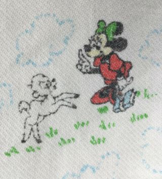 Vintage Walt Disney Productions Light Blanket Mickey Minnie Daisy Donald (m214 - 9 6