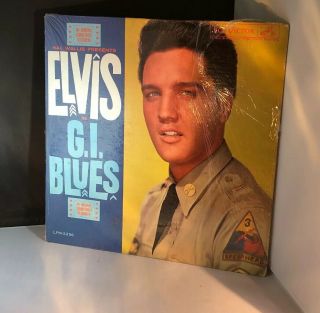 Vintage Album Elvis Presley G.  I.  Blues On Rca Victor Records Cellophane