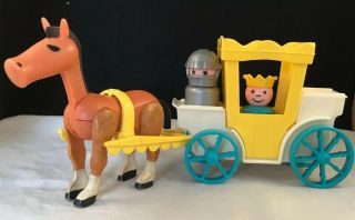 Vintage Fisher Price Little People Castle 993 - Carriage,  Knight,  Prince & More