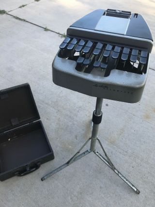 Vintage Lasalle Stenotype Grey With Black Keys Good With Stand And Case