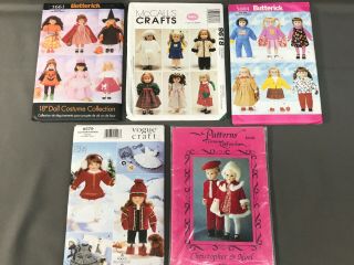 Christmas - Halloween - Seasonal Clothing Patterns For American Girl Etc.  18 " Dolls