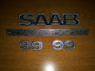 Rare Vintage Saab 99 Trunk Hood Fender Metal Emblem P/n 822050 Turbo