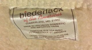 Vintage Biederlack Hudson Bay Style Striped Ivory Blanket Throw RARE 73” x 52” 3