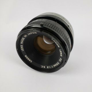 Canon Lens Fd F1.  8 S.  C.  50mm Prime Vintage Lens