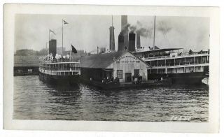 Vintage Silver Print Photo Of Pier Niagara Navigation Co Yonge St Dock