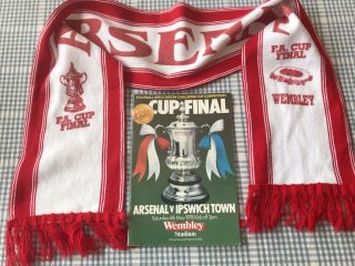 Arsenal Scarf Rare Fa Cup Final 1978 Gunners Vintage Wembley Bonus Programme 70s