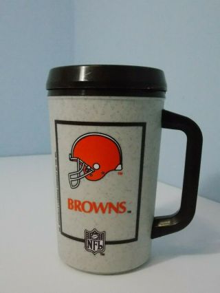 Vintage Cleveland Browns Rare Nfl 7 - 11 Aladdin Coffee Insulated Cup Mug