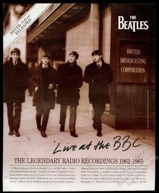 1995 The Beatles Photo Live At The Bbc Album Release Vintage Print Ad