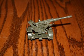 Vintage Ray Army Anti - Aircraft Gun on a Trailer Tank 2 - Marx MPC Timmee 2