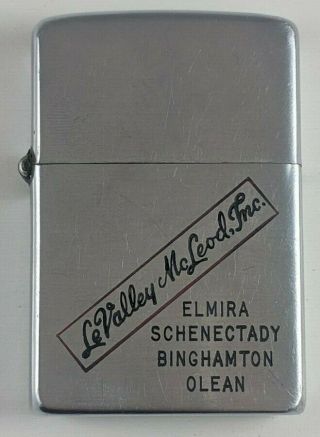 Vintage 1940 ' s Zippo Lighter With LeValley McLeod Inc.  Ad In 2