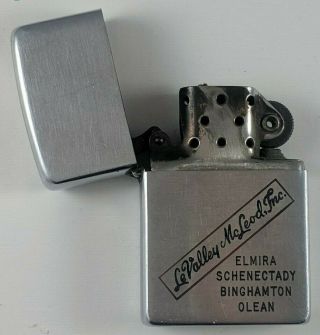 Vintage 1940 ' s Zippo Lighter With LeValley McLeod Inc.  Ad In 4