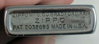 Vintage 1940 ' s Zippo Lighter With LeValley McLeod Inc.  Ad In 6